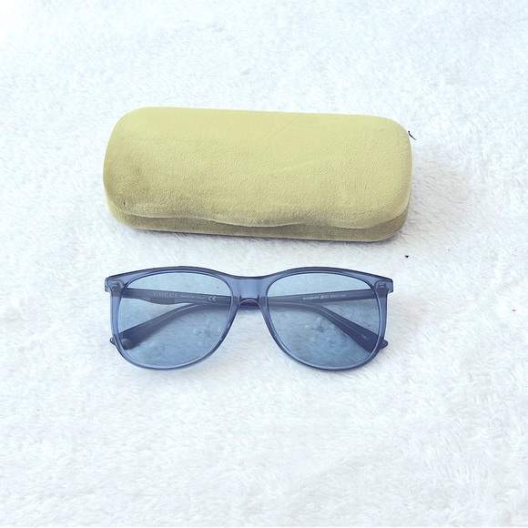 NIB Authentic Gucci GG0263S Oversized Oval Sunglasses Blue - Picture 10 of 10